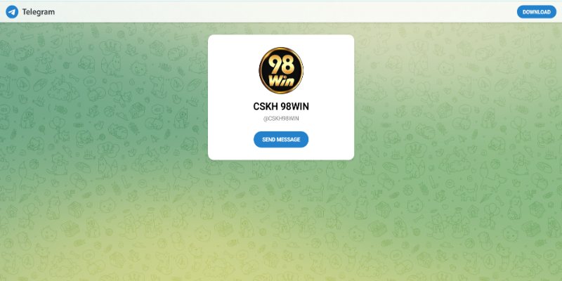 Sử dụng hệ thống chatbot trên trang chủ để liên hệ 98Win
